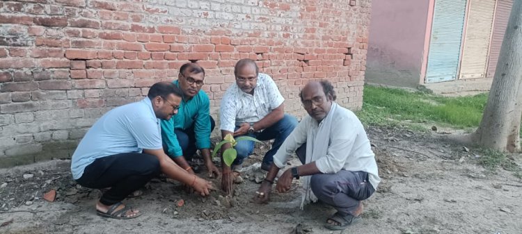 सामुदायिक स्वास्थ्य केंद्र में अधीक्षक ने किया वृक्षारोपण