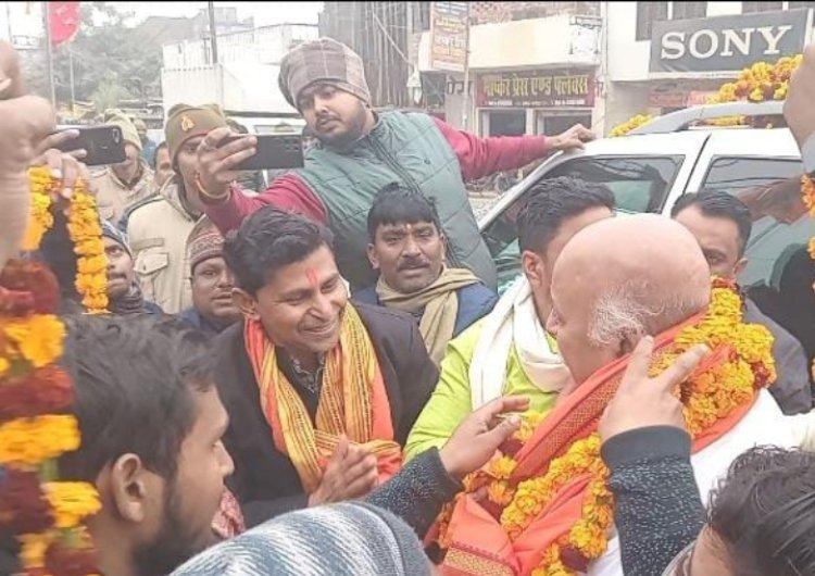 बजरंग दल के संस्थापक प्रवीण तोगड़िया का पुर्व चेयरमैन ने कार्यकर्ताओं संग किया स्वागत 