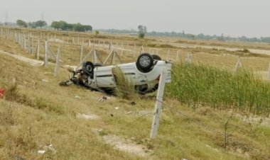 पूर्वांचल एक्सप्रेसवे - कार मोटर साइकिल में टक्कर चार घायल