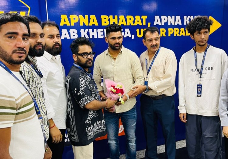 इंटरनेशनल कबड्डी खिलाड़ी प्रदीप नरवाल ने स्टेडियम पहुंचकर लीग को सपोर्ट किया 