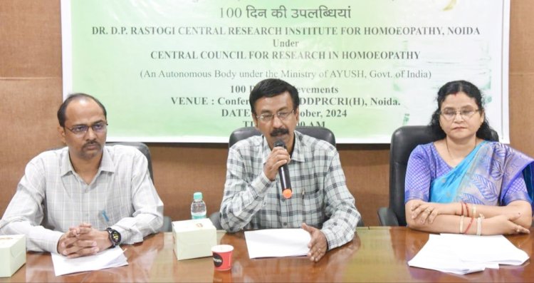 100 days achievements of Dr. D. P. Rastogi Central Research Institute of Homoeopathy, Noida