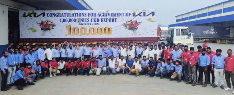 Kia India Achieves Milestone of 1 Lakh CKD Exports