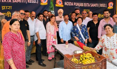नोएडा पंजाबी एकता समिति ने किया मीठे पानी की छबील का आयोजन